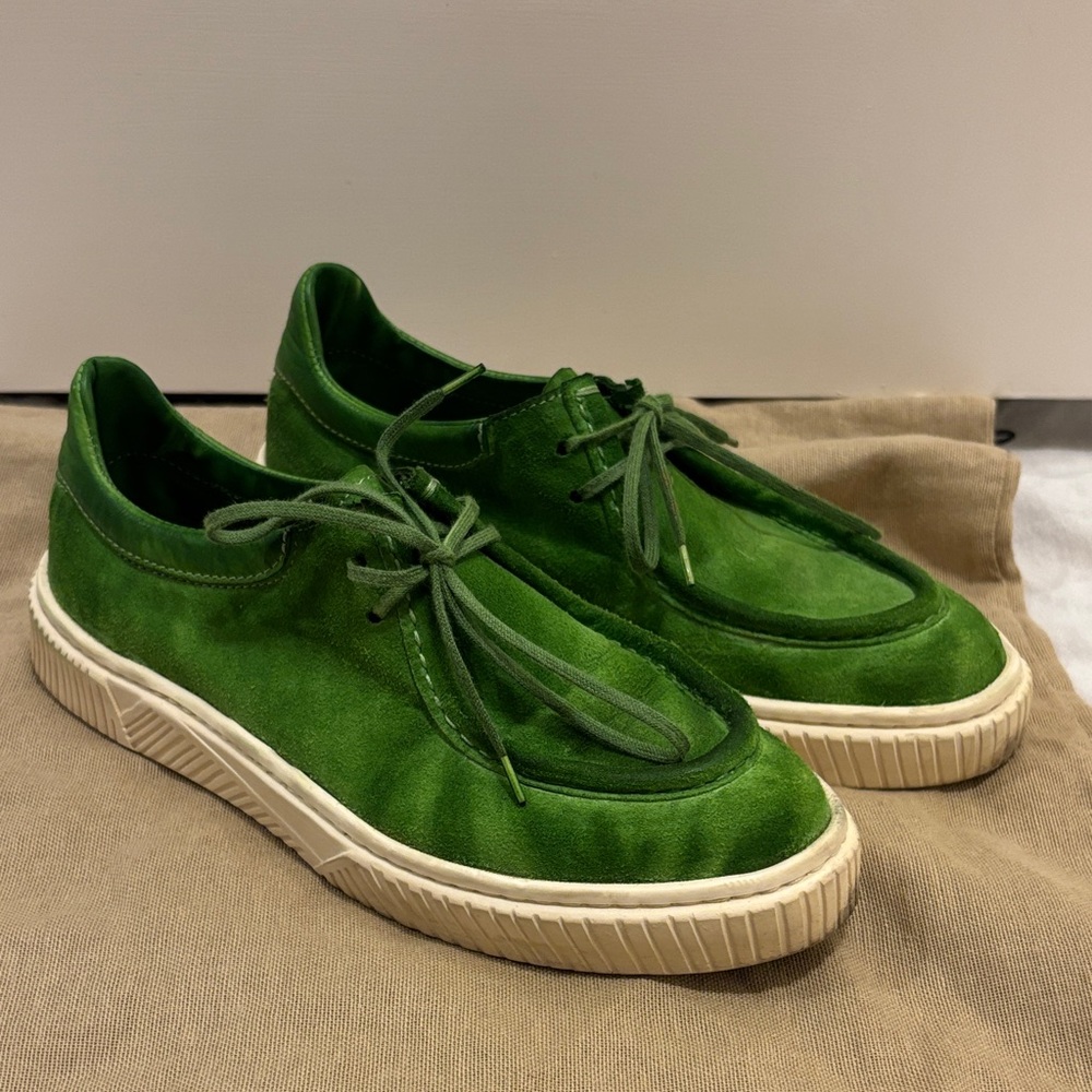 Shoto Green Suede Women's Sneakers